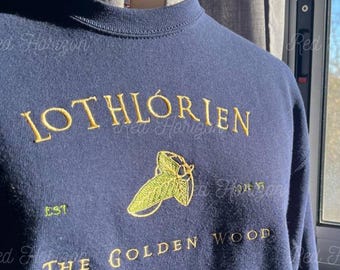 Lothlorien Embroidered Shirt, Hoodie or Sweatshirt, L0rd of the Rings Inspired, Fan Gift, Fantasy Apparel