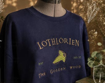 Lothlorien-Stickerei auf Shirt, Hoodie oder Sweatshirt, inspiriert von Herr der Ringe, Fan-Geschenk, Fantasy-Kleidung