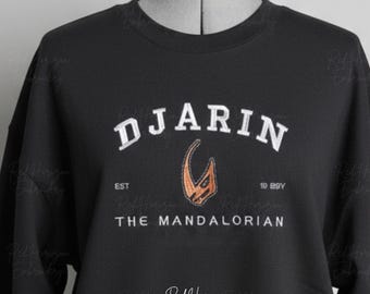 Bestickter Hoodie „The Mandalorian“, Star Wars Din Djarin Sweatshirt, Gemütliche Fanbekleidung, Pedro Pascal Merchandise, Unisex-Weltraumkleidung