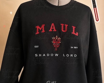 Star Wars Maul Hoodie mit Stickerei | Dunkler Schattenlord-Sweatshirt | Clone Wars: Episode I – Die dunkle Bedrohung – Geschenkidee | Star Wars Sith Hoodie für Fans