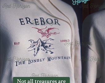 Erebor Embroidered Sweatshirt, Hoodie or Shirt – Fantasy Mountain Design, Adventure Seeker Gift, Book Lover Present