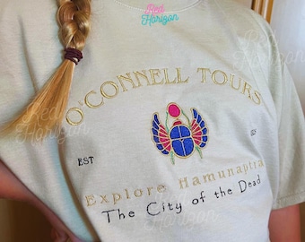 Rick O'Connell The Mummy Sweatshirt, Embroidered Hamunaptra Design, 2000s Nostalgia Gift, Cozy Vintage Style Movie Apparel