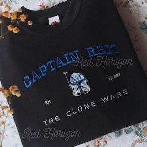 Show off your Star Wars love with Captain Rex Embroidered Sweatshirt - The Clone Wars Merch for Cosplayers!