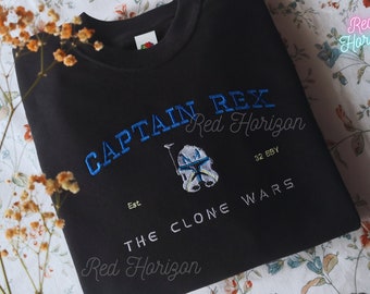 Show off your Star Wars love with Captain Rex Embroidered Sweatshirt - The Clone Wars Merch for Cosplayers!
