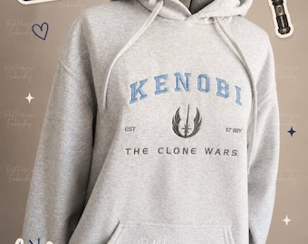 Obi-Wan Kenobi Sweatshirt aus „The Clone Wars“ – Bestickte Jedi-Meister-Kleidung, perfektes Geschenk für Star Wars-Fans