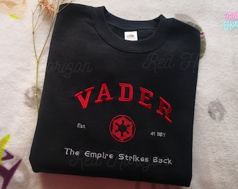 Dark Side Delight: Darth Vader Star Wars Sweatshirt, Cozy Embroidered Empire Strikes Back Design