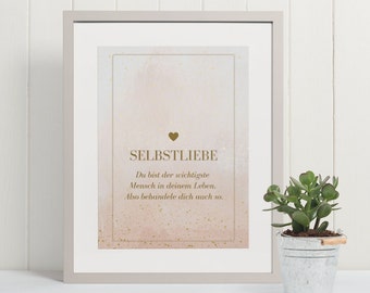 Zelfliefde Kunstdruk, Minimalistische Muurkunst, Abstracte Muurkunst, Slaapkamer Muurkunst, Eetkamerkunst, Boho, Motiverende Poster