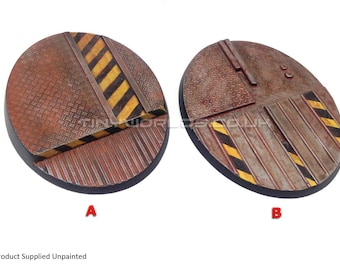 Basi in resina panoramiche ovali da 120 mm per città alveare - Scegli lo stile - Base per astronave industriale per modelli in miniatura di città