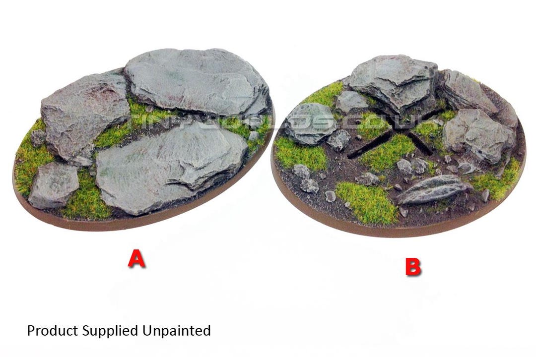 120mm Oval Rock Scenic Resin Bases - Choose Style - Miniature Model ...