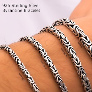 925 Sterling Silver Byzantine Bracelet Chain Men, Oxidized Viking Bali Thick Chain Women, Birthday Anniversary Gifts Jewelry Him Dad Son Her