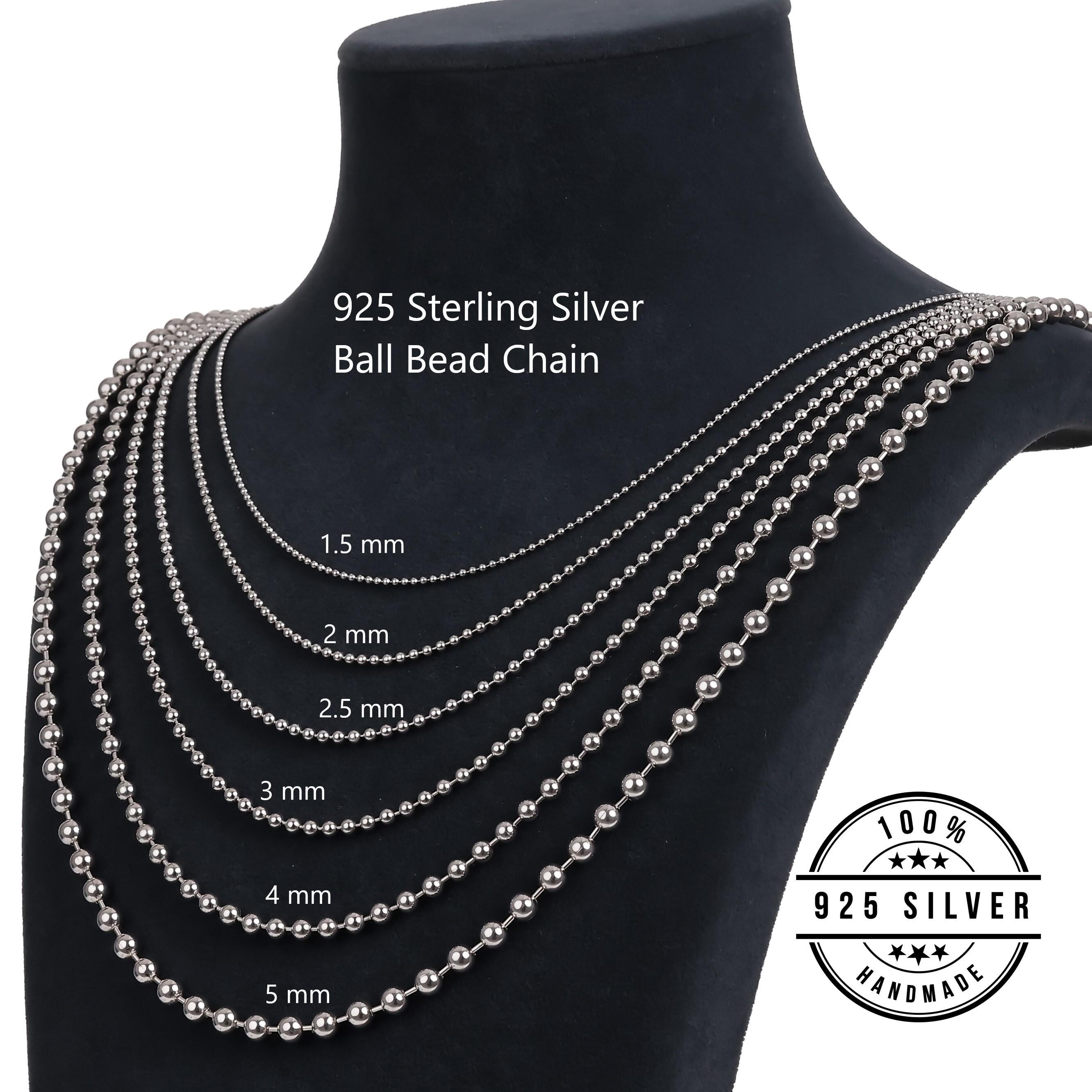 アクセサリー 925 Sterling Silver Ball Chain Necklace 925 Sterling Silver Ball Chain Necklace Women, Bead Pendant Long