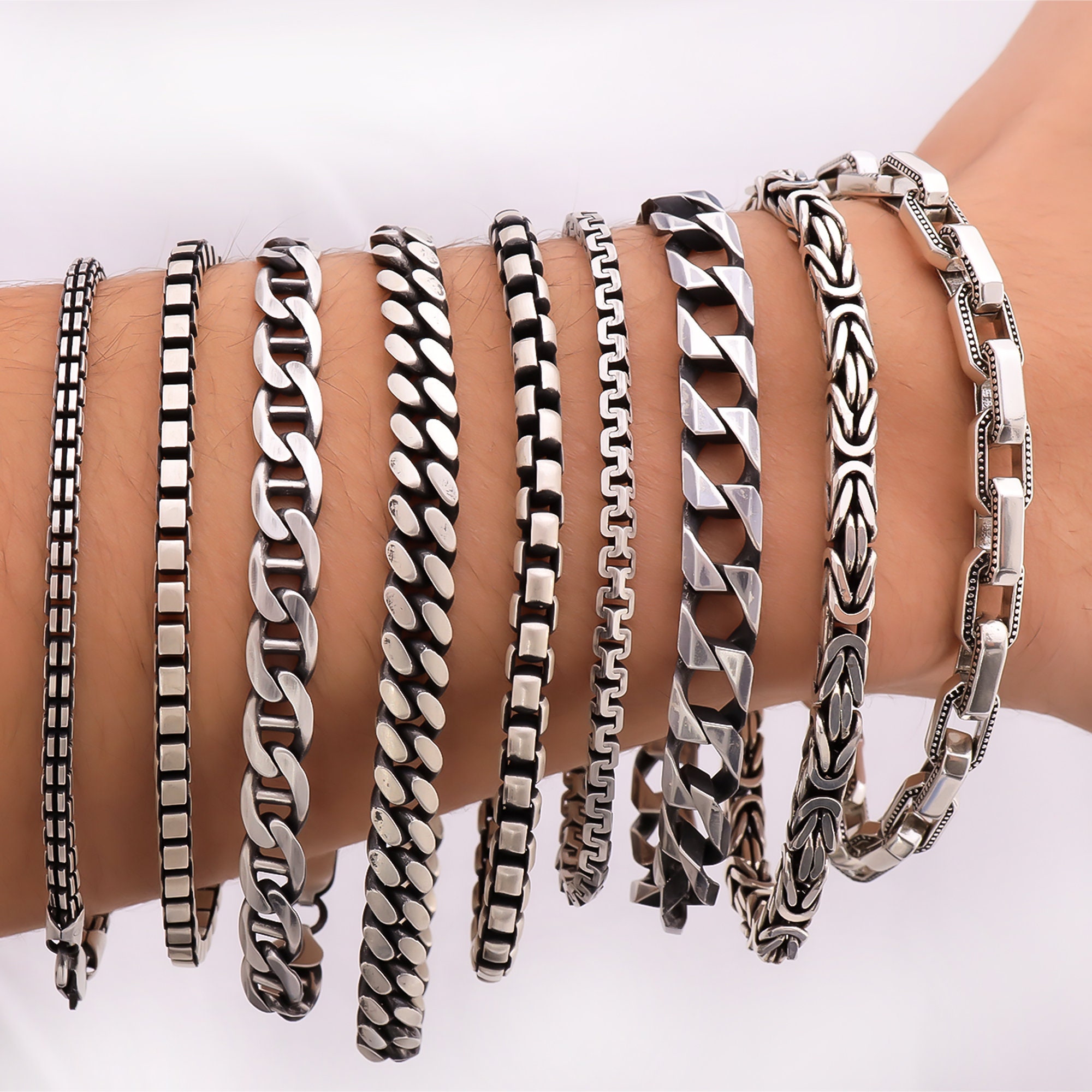 Bracciali uomo in argento catena maglia massiccia Bracciali uomo in argento catena maglia massiccia