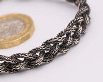 999 Sterling Silver Hand Braided Bracelet Men, Oxidized Celtic Woven Viking Kazaziye Weaved Bracelet Women, Birthday Anniversary Gifts Him
