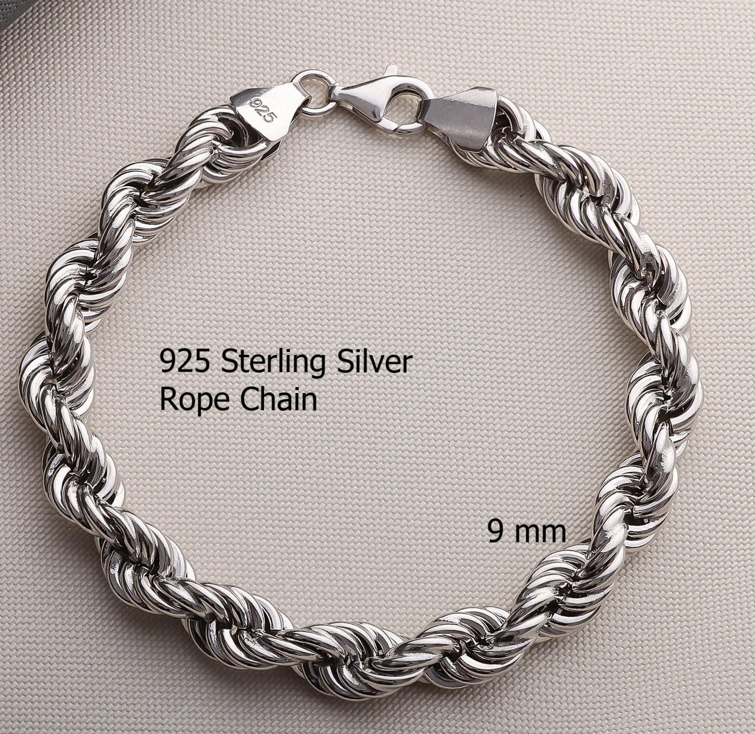 925 Sterling Silver Chain Bracelet Women Men, Euro Byzantine