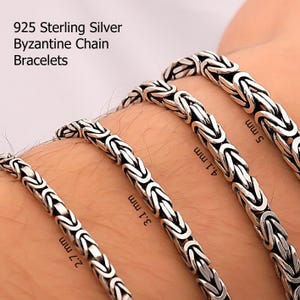 925 Sterling Silver Chain Bracelet Women Men, Euro Byzantine 925 Sterling Silver Chain Bracelet Women Men, Euro Byzantine