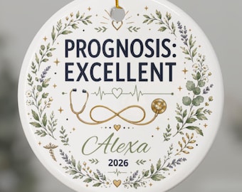 Personalized Fresh Start Ornament, Prognosis Excellent Divorce Gift, New Chapter Keepsake