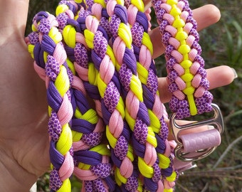 Paracord Braided Dog Leash – Handmade – Strong & Comfortable – Various Colors – Dog Accessory