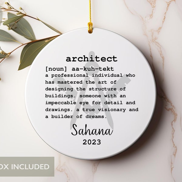 Architect Personalized Ornament, Personalized Architect Gift, Architect Gift, Personalized Gift, Christmas Ornament, Custom Ornament