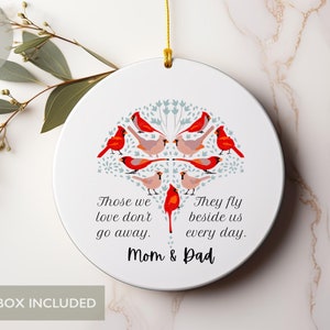 Personalized Cardinal Memorial Ornament,  Custom In Loving Memory Christmas Ornament, Remembrance Ornament, Christmas Ornament