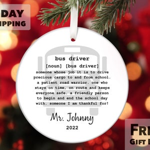 Personalized Bus Driver Christmas Ornament, School Bus Driver Appreciation Gift 2023, Custom Ornament, 2023 Christmas Ornament