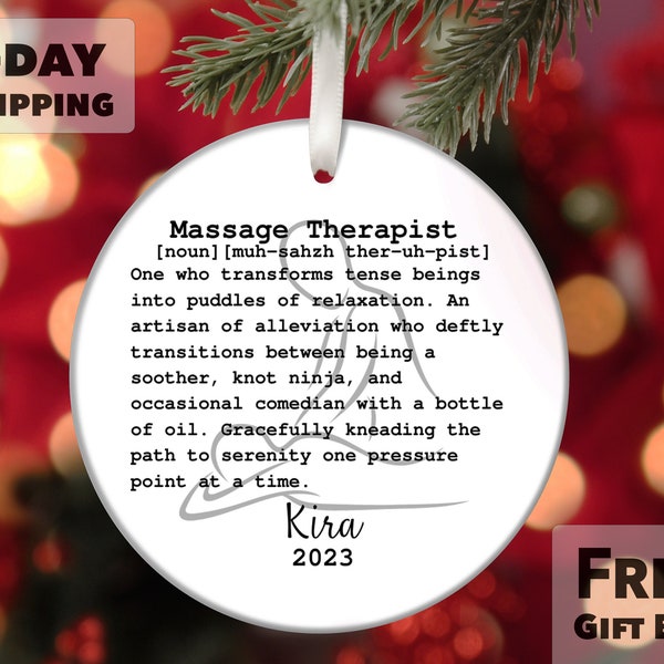 Massage Therapist Personalized Ornament, Personalized Masseuse Gift, Personalized Gift, Christmas Ornament, Custom Ornament, Massage Therapy