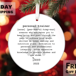 Personal Trainer Personalized Ornament, Personalized Trainer Gift, Fitness Gift, Personalized Gift, Christmas Ornament, Custom Ornament