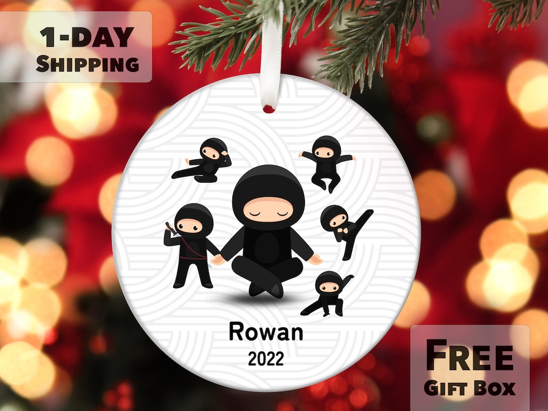 Ninja Christmas Ornament 2023, Kids Christmas Ornament, Personalized