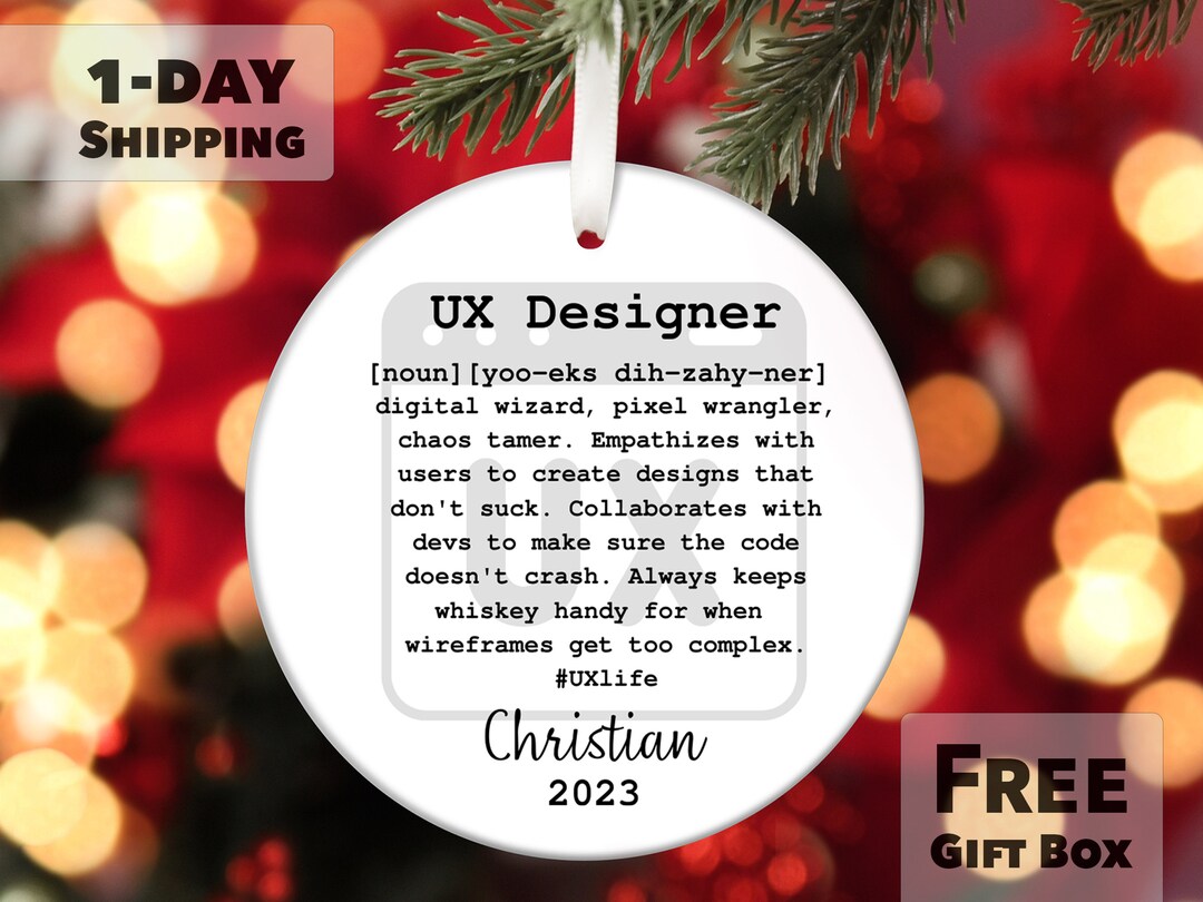 Personalized UX Designer Christmas Ornament: Porcelain Gift - Etsy