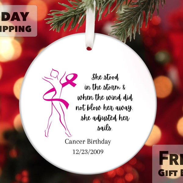 Breast Cancer Survivor Ornament, Cancer Free, Christmas Ornament 2023, Cancer Survivor Gift, Breast Cancer Awareness