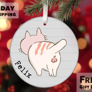 Cat Christmas Ornament, Funny Christmas Ornament, Custom Cat Ornament, Personalized Pet Ornament, Custom Cat Gifts
