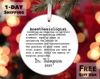 Anesthesiologist Personalized Ornament, Personalized Doctor Gift, Anesthesiologist Gift, Personalized Gift, Christmas Ornament, Custom Gift