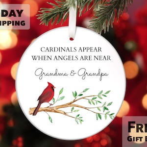 Personalized Cardinal Memorial Ornament,  Custom In Loving Memory Christmas Ornament, Remembrance Ornament, Christmas Ornament