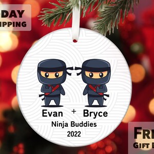 Ninja Christmas Ornament 2024, Ninja Buddies, Kids Christmas Ornament, Personalized Ninja Ornament, Cute Boys Christmas Ornament