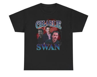 Charlie Swan - Retro style - Twilight inspired T-shirt - Unisex Heavy Cotton Tee