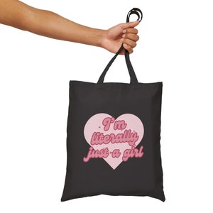 I'm Literally just a girl - Süße rosa Herz - Tragetasche - Baumwolltasche
