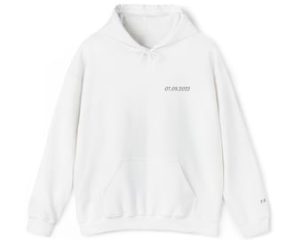 Customizable Date and Initial Hoodie | Anniversary or Birthday Gift