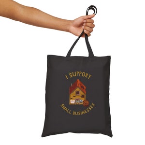 I support Small businesses - Hat Mouse - Stardew Valley Inspired -Cotton Canvas Tote Bag image 6