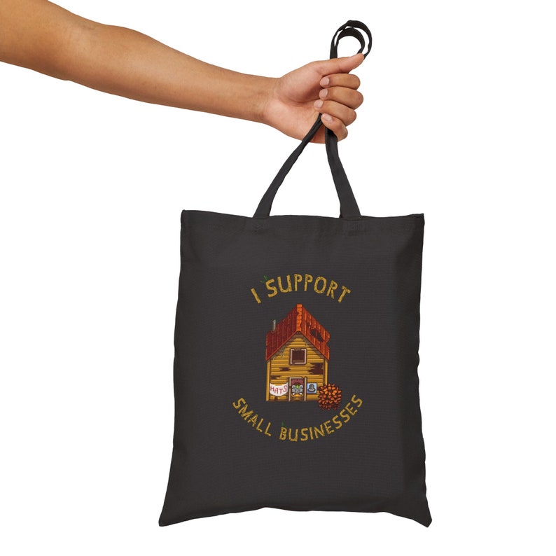 I support Small businesses - Hat Mouse - Stardew Valley Inspired -Cotton Canvas Tote Bag image 6