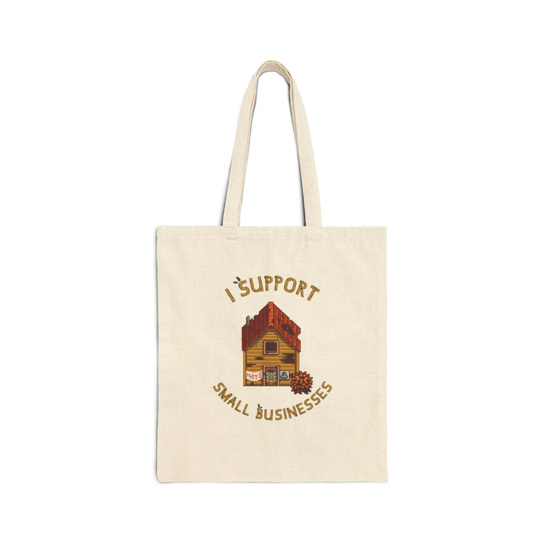 I support Small businesses - Hat Mouse - Stardew Valley Inspired -Cotton Canvas Tote Bag image 1