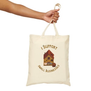 I support Small businesses - Hat Mouse - Stardew Valley Inspired -Cotton Canvas Tote Bag image 4