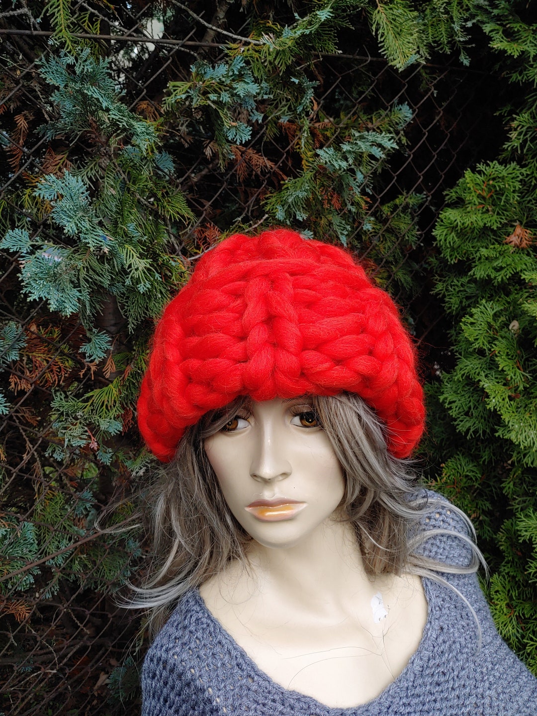Chunky Helsinki Hat Giant Yarn Hat Colossal Knit Hat Winter Etsy