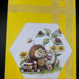 Carte de occasion pique-nique hérisson - Vierge à l'intérieur