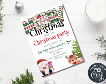 Christmas party invitations instant download | Christmas party flyer | Office christmas party invitation