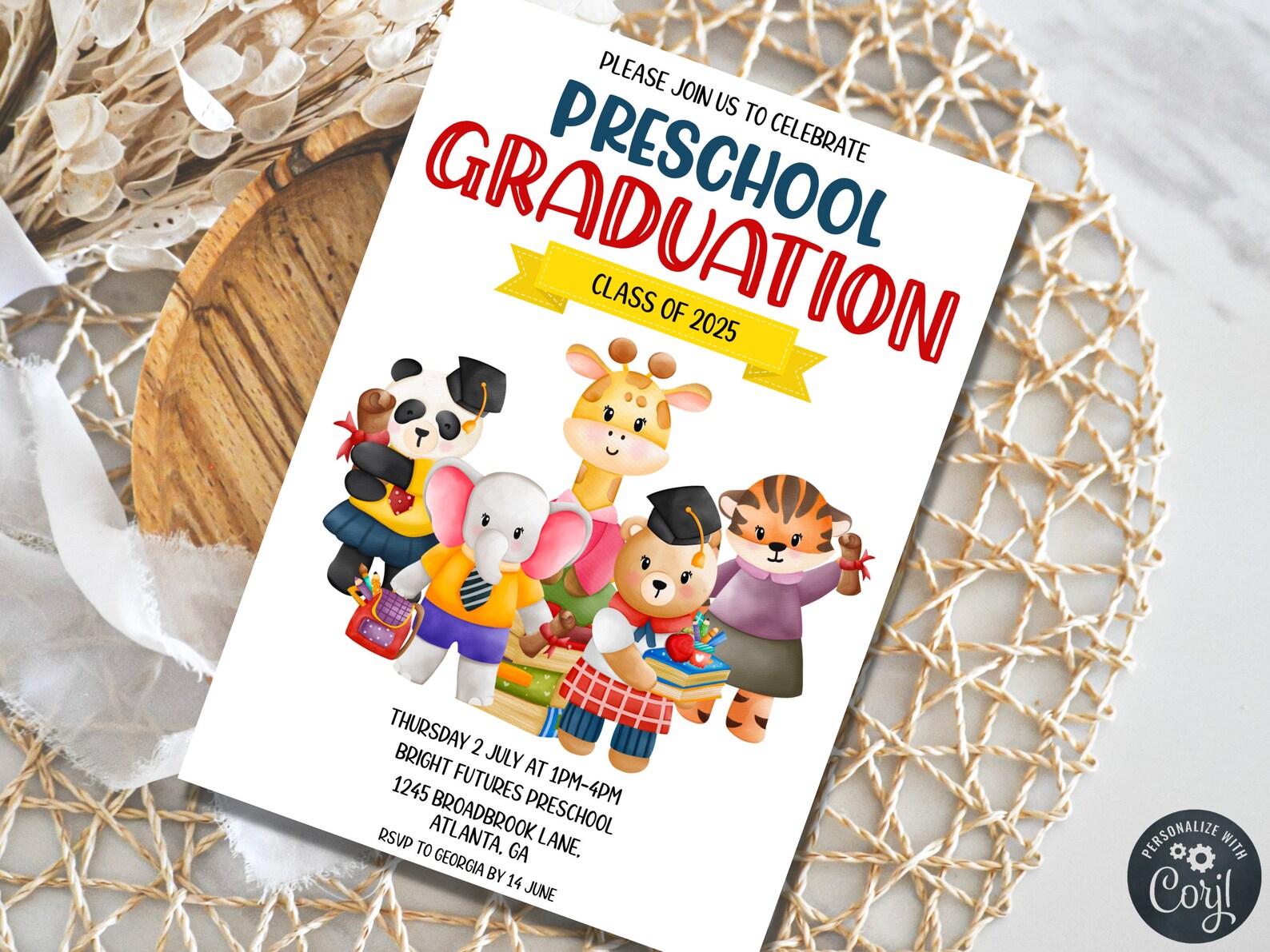 Preschool Graduation Party Invitations Kindergarten Graduation Invite