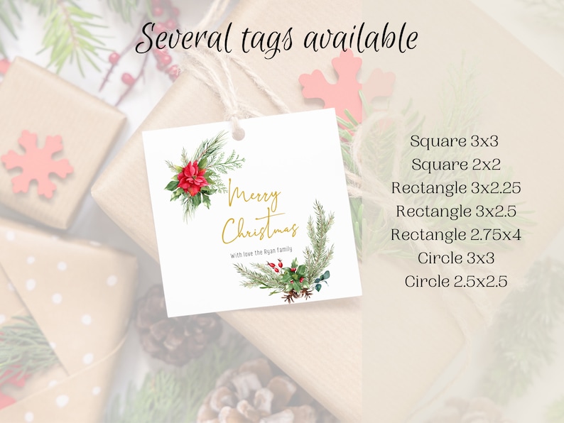 Editable Christmas Tags Printable Christmas Gift Tags Printable Holiday ...