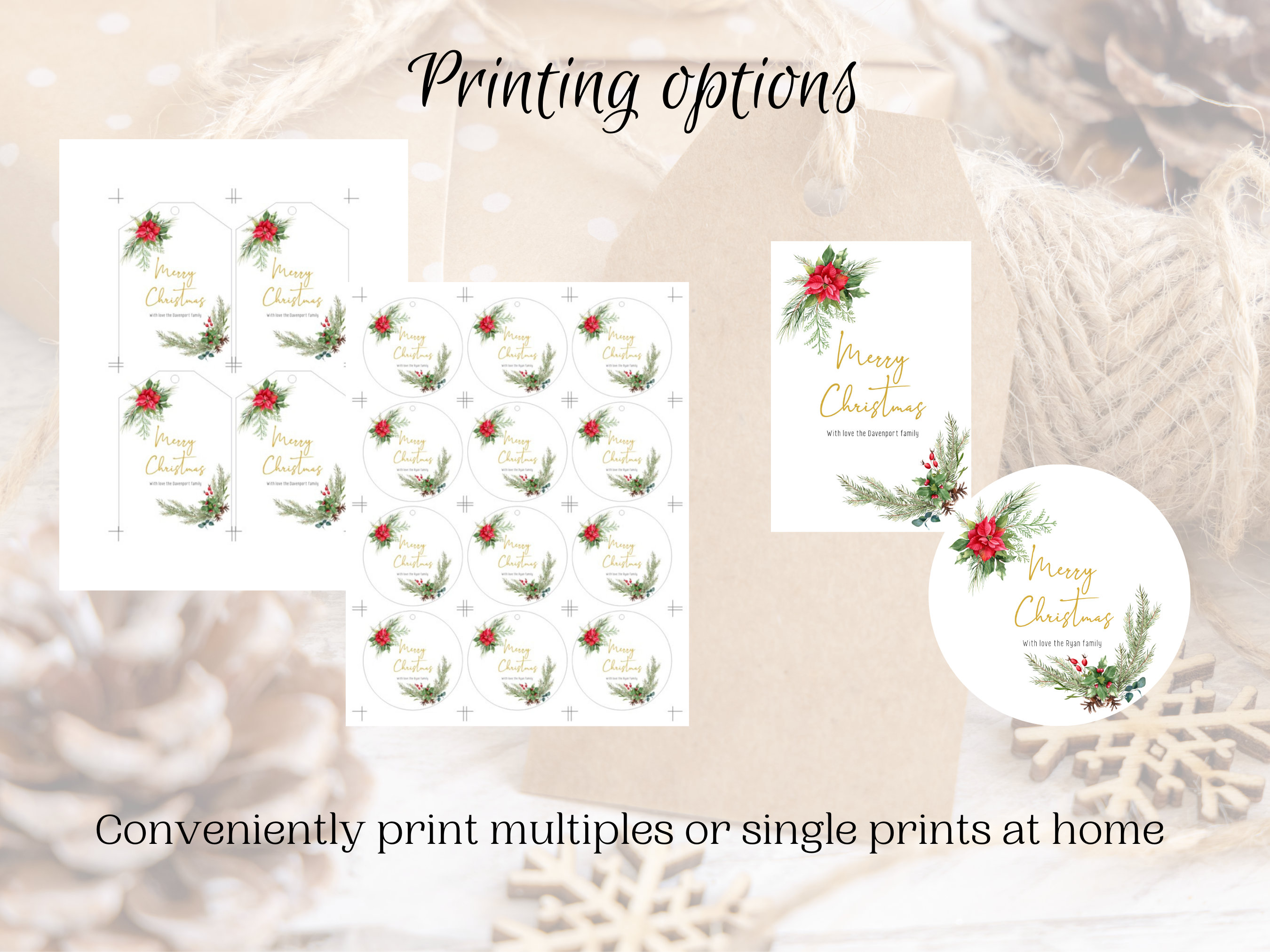 Editable Christmas Tags Printable Christmas Gift Tags Printable Holiday ...