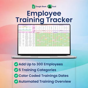 Employee Training Tracker, Excel, Google Sheets,Team Skill Matrix, Certification Template, Expiry, Overdue, Theme 1