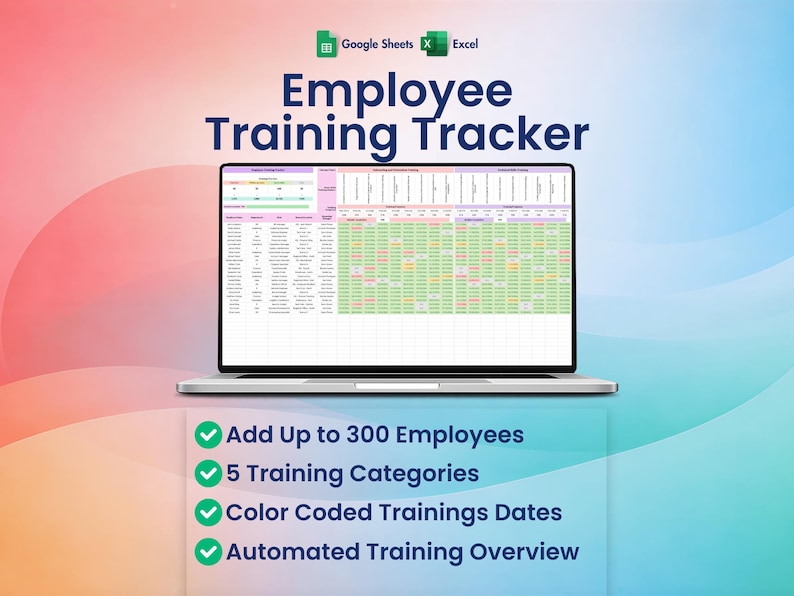 Employee Training Tracker Template, Excel, Google Sheets, Staff ...