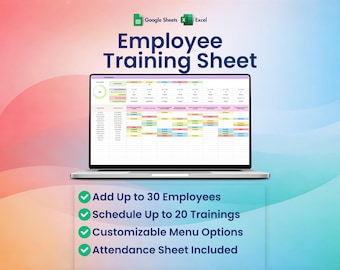 Employee Training Sheet, Excel, Google Sheets, Staff Training Log, Certification Tracker, Development Schedule, Theme 1