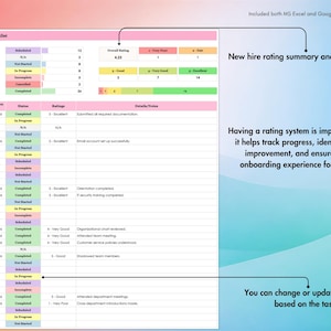 New Hire Onboarding Checklist, Excel, Google Sheets, Employee Process, HR Templates, Hiring Plan, Theme 2